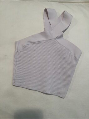 Babaton Lilac Ribbed Crop Top